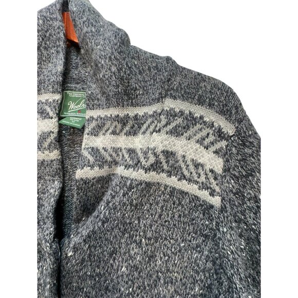 Woolrich Womens Petite Cardigan Sweater M Gray Button Closure & Patterned Design - Picture 5 of 14